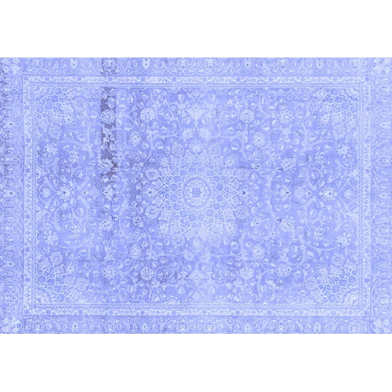 Ahgly Company Indoor Rectangle Abstract Blue Modern Area Rugs, 8' x 10'