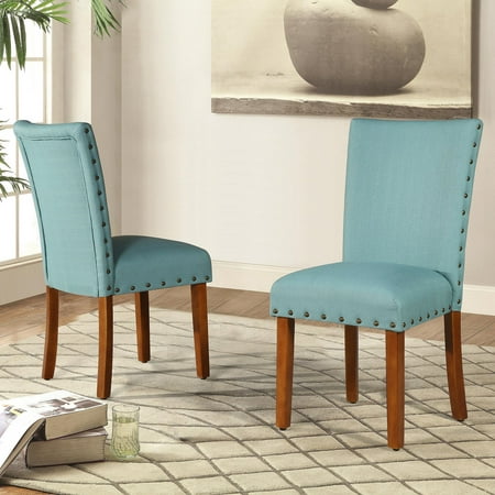 Roundhill Elliya Fabric With Nailheads Parsons Chairs Set Of 2