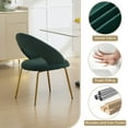 thumbnail image 2 of CQSXDA Velvet Fabric Dining Chair Set With Curved Backrest and Gold Metal Legs for Kitchen or Dining Room, 2 of 9