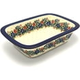 thumbnail image 1 of Polish Pottery Baker - Rectangular with Grip Lip - Garden Party, 1 of 5
