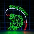 thumbnail image 3 of Handmadetneonsign Gone Fishing Neon Sign, Fishing Lover Wall Art Decor, Home Bedroom Wall Decor, 3 of 5