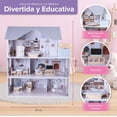 thumbnail image 2 of Kids House Casa de Muñecas de Madera con Muebles Ivonne, Casita de Juguete para Niñas con 15 Muebles y Accesorios, Hermosos Detalles, Amplia y Divertida, Ideal para Muñecas Pequeñas, 2 of 5
