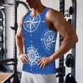 thumbnail image 5 of Balery Compass Pattern Men's Workout Tank Top Gym Muscle Tee Fitness Bodybuilding Sleeveless T Shirt Quick Dry Fit Muscle Tank Top Slim-Fit Tank-Medium, 5 of 7