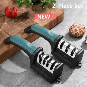 CLLYZFFJ Four Stage Household Multifunctional Stall Knife Sharpener with Non-Slip Base Support Removable，2PCS