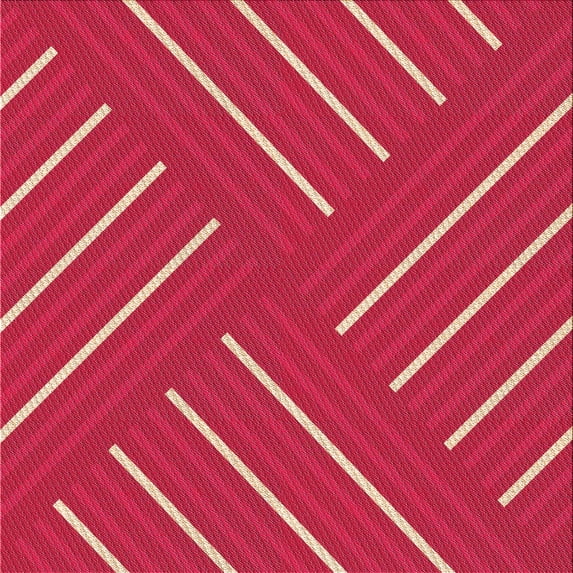 Ahgly Company Indoor Square Patterned Ferrari Red Area Rugs, 4' Square