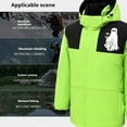 thumbnail image 5 of Feancey Heated Down Jacket Men Women Winter 4 Areas Electric Heating Coats Outdoor Waterproof Removable Hooded Jackets with Zipper Pockets,Green,M, 5 of 9
