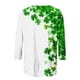 thumbnail image 4 of Xuyuer St. Patrick's Day Printed T-Shirt - Ladies' Loose Round Neck 3/4 Sleeve Top for Irish Festivals, Casual Green Themed Outfits, Seasonal Celebration Apparel & Fun Saint Patrick's Party Wear, 4 of 5