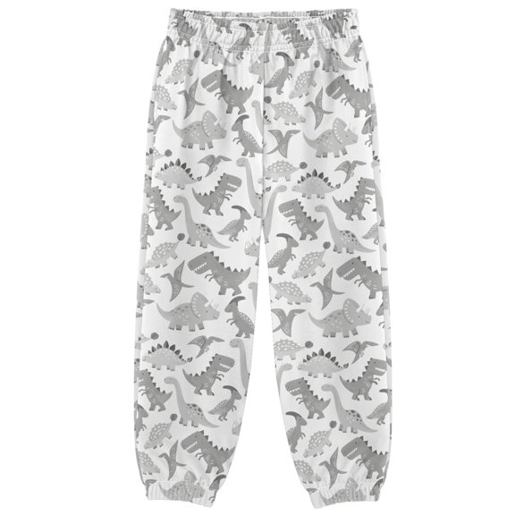 Gray Dinosaur Boys Pants Kids Casual Sweatpants Joggers Toddler Sports Pants 3-10 Years