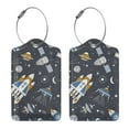 thumbnail image 3 of Disketp 1 Luggage Tag For Suitcase,Space Cars Leather Baggage Tag With Stainless Steel Loop Privacy Cover For Women Men Girls, 3 of 5