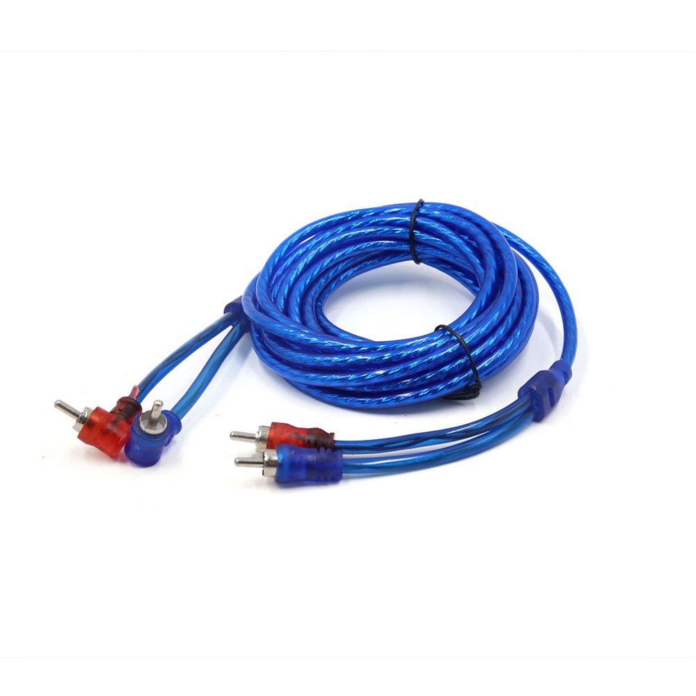 Blue 14.7 ft Length Double Shielded Car RCA Stereo Audio Interconnect
