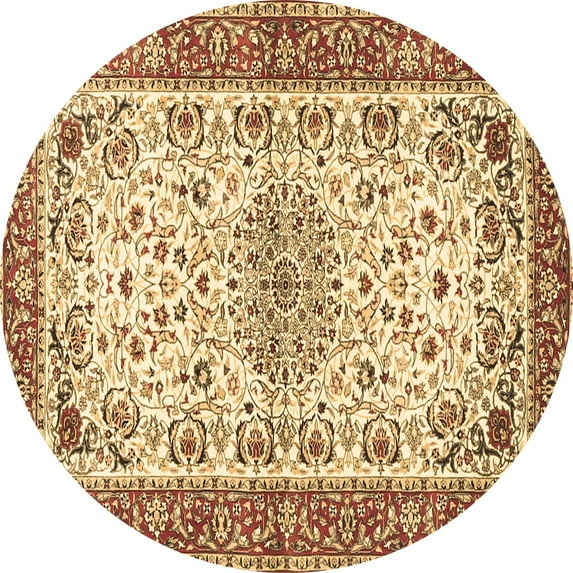 Ahgly Company Indoor Round Persian Brown Traditional Area Rugs, 8' Round