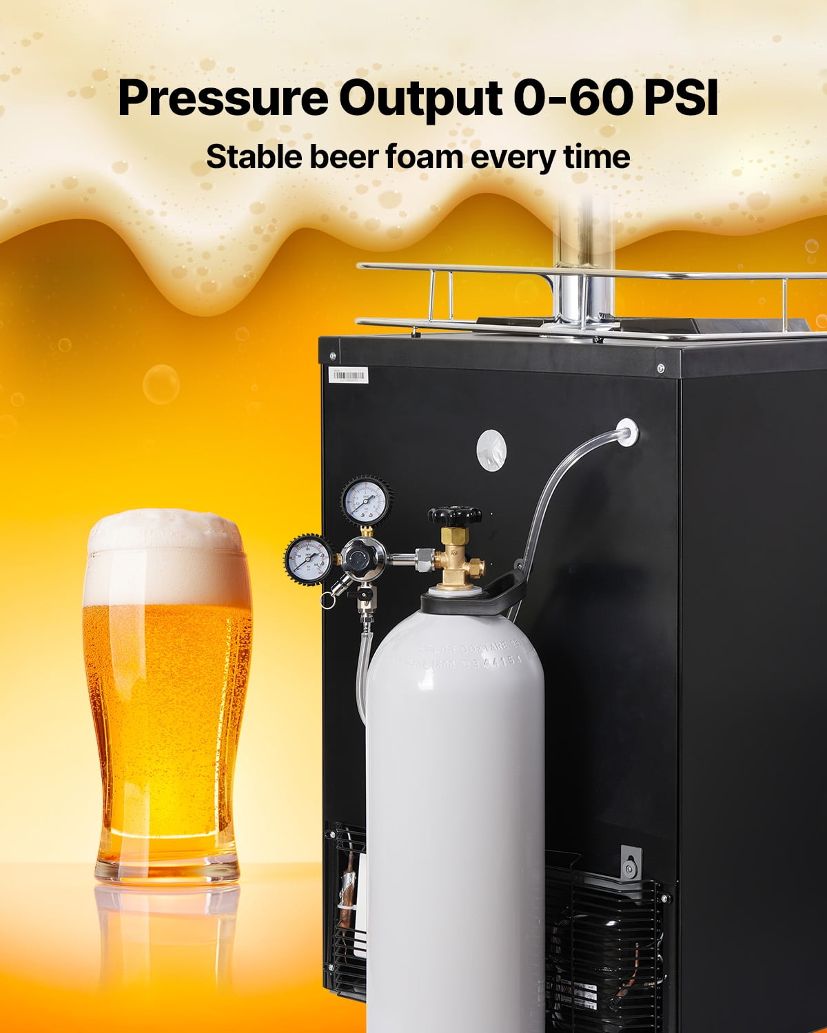 VEVOR CO2 Tank, 20 lbs New Aluminum Alloy Cylinder, CO2 Air Tank with Light Spray Coating, CGA320 Valve, Handle & Purple Copper Siphon, DOT Approved Cylinder for Draft Beer Dispensing