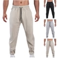 thumbnail image 1 of Styesk Men's Pants Men's Fashion Casual Solid Color Elastic Waist Pockets Binding Leg Full Length Pants, 1 of 2