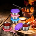 thumbnail image 3 of Miangastore 6Pcs Salad Dressing Containers Small Stainless Steel Condiment Cups with Silicone Lids for Lunch, 3 of 8