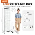 thumbnail image 2 of BENTISM 2' x 5.6' Grid Wall Panels Tower, 2 Packs Wire Gridwall Display Racks with T-Base Floorstanding, Double Side Gridwall Panels for Art Craft Shows, Retail Display with Extra Clips and Hooks, 2 of 9