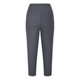 thumbnail image 5 of REALiKUN Women's Capri Yoga Pants High Waisted Soft Workout Running Ribbed Seamless Cross Over Leggings, 5 of 7