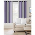 thumbnail image 2 of Purple Grey Stripe Kitchen Curtains Farmhouse Minimalist Striped Cafe Short Curtains for Bathroom Blackout Window Curtain Grommet Small Window Treatment Tier Drapes for Bedroom Living Room 52"x45"x2, 2 of 9