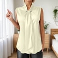 thumbnail image 2 of Elara Elegant Satin Camisole Top Bow Tie Sleeveless V Neck Tank Blouse, 2 of 4