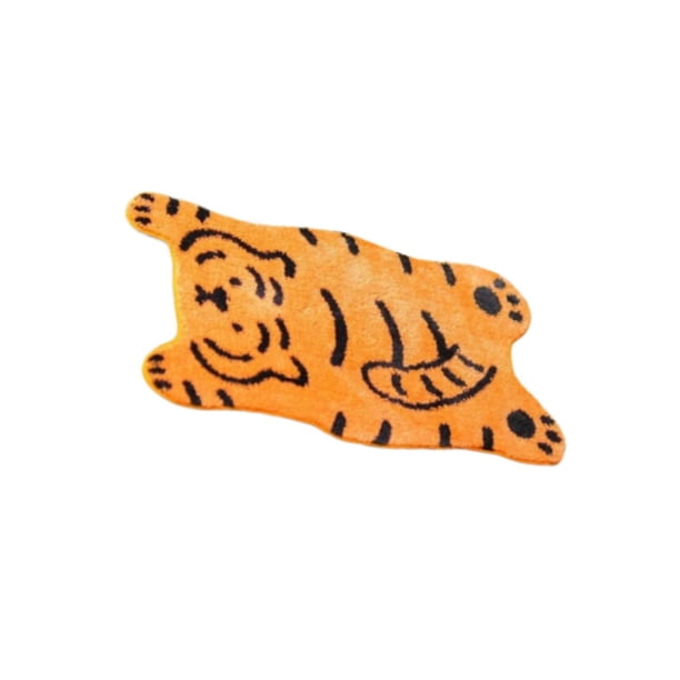 Alfombra decorativa antideslizante perfecl con patrón de dibujos animados para baño puerta Naranja