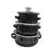 thumbnail image 2 of Juego de 3 ollas pequeñas esmaltadas para cocina, ollas para comida de bebé, accesorios para el hogar, regalos profundos, utensilios de cocina, juego negro, 2 of 8