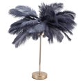 thumbnail image 2 of Lámpara de mesa de plumas de avestruz G4, luz de noche, lámpara de decoración para dormitorio, sala de bodas, enchufe británico gris de 230 V, 2 of 10