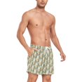thumbnail image 4 of FORMRS Mens Swim Trunks Mesh Liner Quick Dry Casual Beach Board Shorts with Pockets, Sizes S-2XL, Olive Green Flowers, 4 of 9