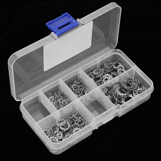 External Toothed Washer, 300pcs Tooth Lock Washers 304 Stainless Steel Serrated Lock Washer External Toothed Washers Assortment, Spring Lock Washers