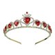 thumbnail image 1 of Women's Tiara Red Heart Crown, Gold Crown Heart Queen Jewelry Gift Bridal Tiara, 1 of 5
