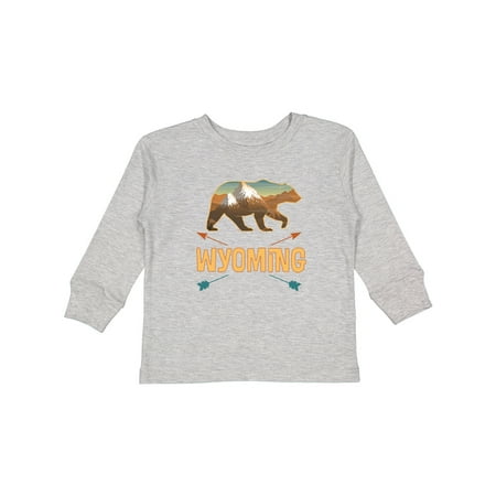 

Inktastic Wyoming Vacation Bear Silhouette Gift Toddler Boy or Toddler Girl Long Sleeve T-Shirt
