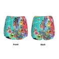 thumbnail image 4 of Disketp Cartoon Map Of Europe Print Women's Shorts Workout Shorts for Athletic Gym Running Shorts with Phone Pockets X-Large, 4 of 8