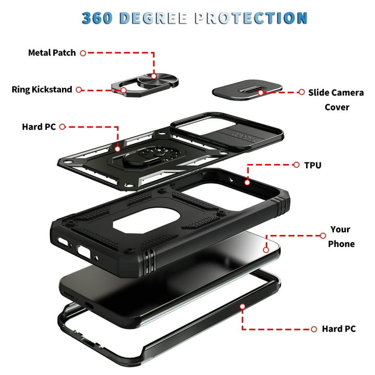 SEFING Case for Samsung A54 Phone Case Samsung Galaxy A54 5G Case with  Camera Lens Cover, with Ring Holder Kickstand, fit Magnetic Car Mount, for