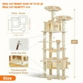 thumbnail image 3 of PEQULTI 81"Extra Large Cat Tree for Indoor Cat Tall Cat Tower with 7 scracthing posts Beige, 3 of 7
