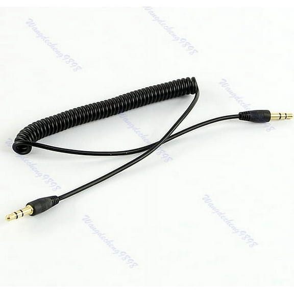 3.5mm Jack Audio Coiled Male to Male M/M Plug Stereo Extension Cable