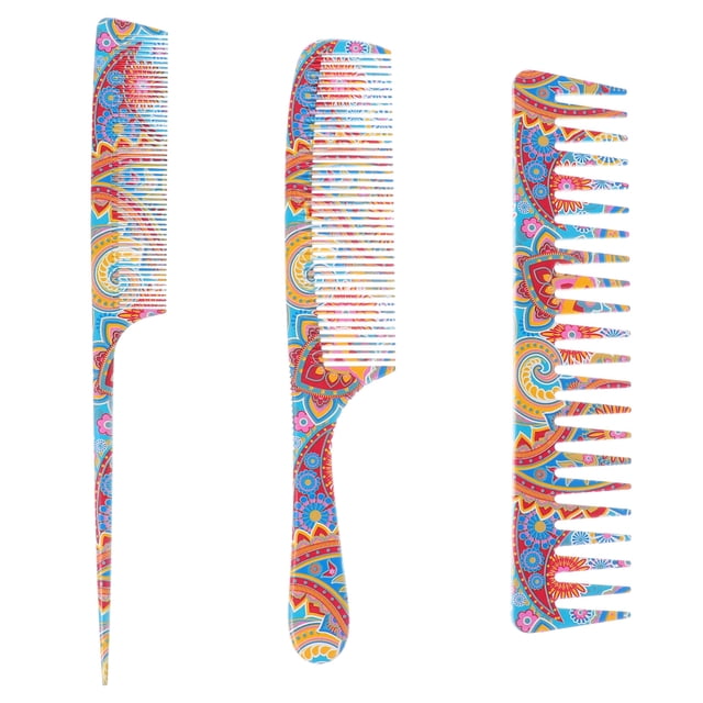 MasteelfCA 3pcs Styling Combs Hairstyling Combs Hairdressing Combs Hair Combs (Assorted Color)