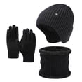 thumbnail image 2 of DcGZvy Women and Men Winter Hat Scarf Gloves Set of 3 Fleece Lined Knit Hat Warm Neck Scarf Gloves for Cold Weather, 2 of 3