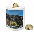 thumbnail image 3 of Rainforest Piggy Bank, Pongour Waterfall Exotic Natural Beauty Landscape Mountain Rocks Print, Ceramic Coin Bank Money Box for Cash Saving, 3.6" X 3.2", White Blue, by Ambesonne, 3 of 4