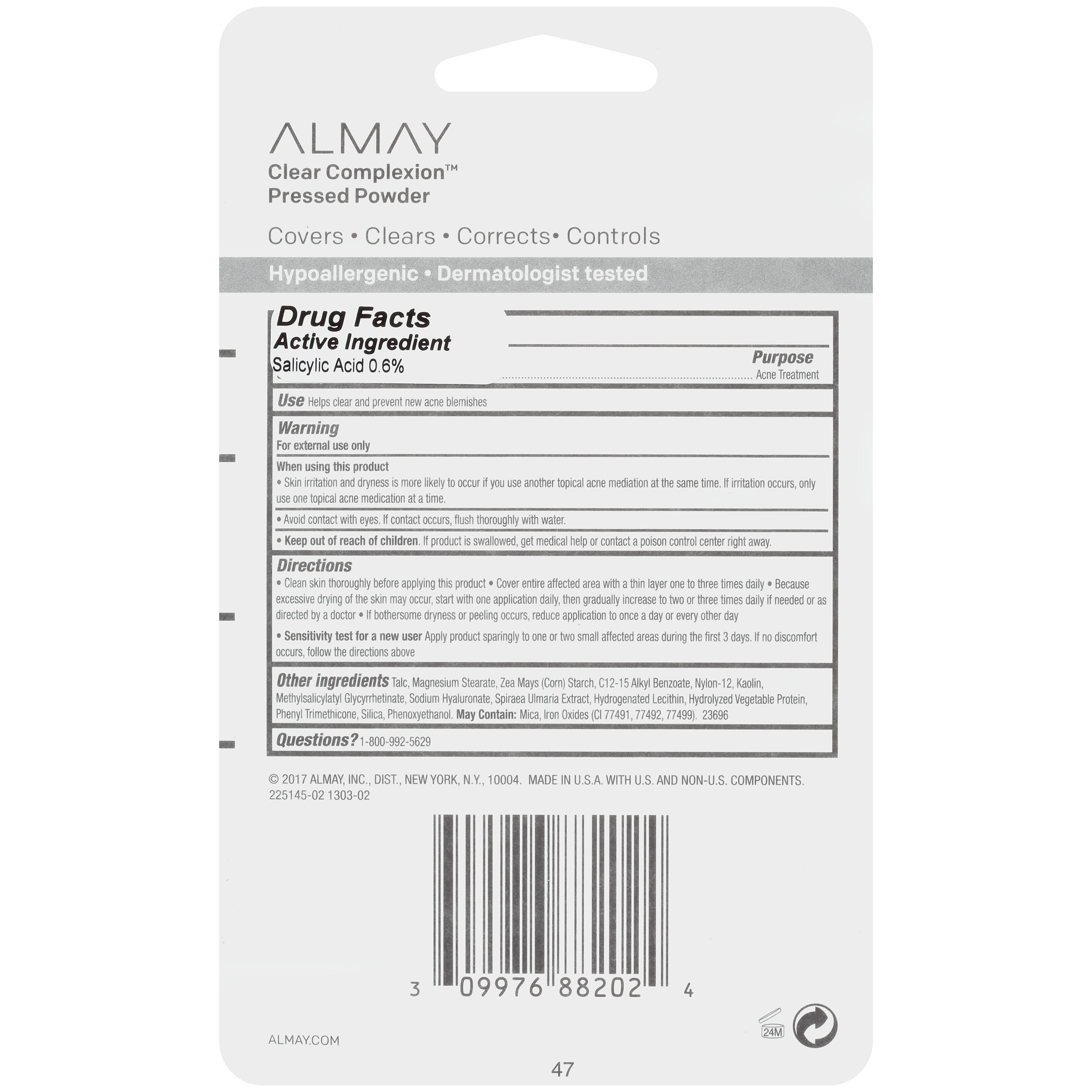 Almay Clear Complexion Pressed Powder, Light/Medium