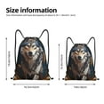 thumbnail image 2 of Sikiie Oil Painting Tribal Wolf Drawstring Backpack Drawstring Bags, Draw String Back Bag for Sports, Gym, Travel, Swimming, Beach-Small, 2 of 6