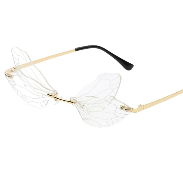 Gafas De Sol Con Alas De Libélula, Gafas De Sol Irregulares Sin Montura, Gafas De Sol Con Personalidad A La Moda, Gafas De Fiesta Para Mujer seitruly AP007338-01