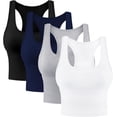 thumbnail image 1 of XINQIHANG 4 Pieces Women's Crop Tops Cotton Basic Tank Tops Racerback Sleeveless Sports Workout Crop Tank Tops, 1 of 7
