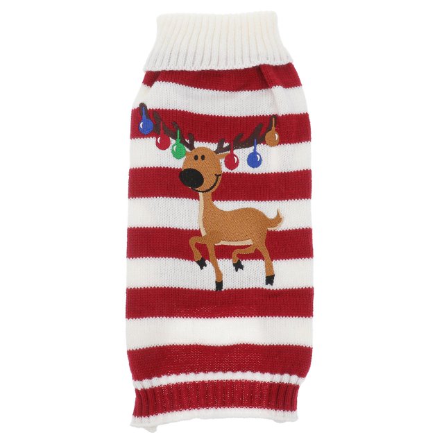 Ropa navideña para mascotas, disfraz de invierno para perros, suéter de punto de alce para perros, talla M, color rojo