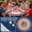 39in, variant on 4th of July Round Tablecloth, 250 Anniversary Patriotic Star PE Plastic Table Cover with HD Print, Stain Resistant Independence Day Decor, 39in