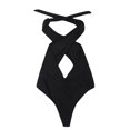 thumbnail image 4 of Hinvhai Plus size Swimsuits clearance Women's One-piece Swimsuit High Waist Lace-up Swimsuit Set Black 10(L), 4 of 7