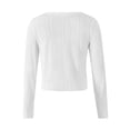thumbnail image 4 of Nituyy Womens Long Sleeve Tee Shirt Knit Crewneck Slim Fit Basic Crop Tops Blouses Trendy Going Out Streetwear, 4 of 6