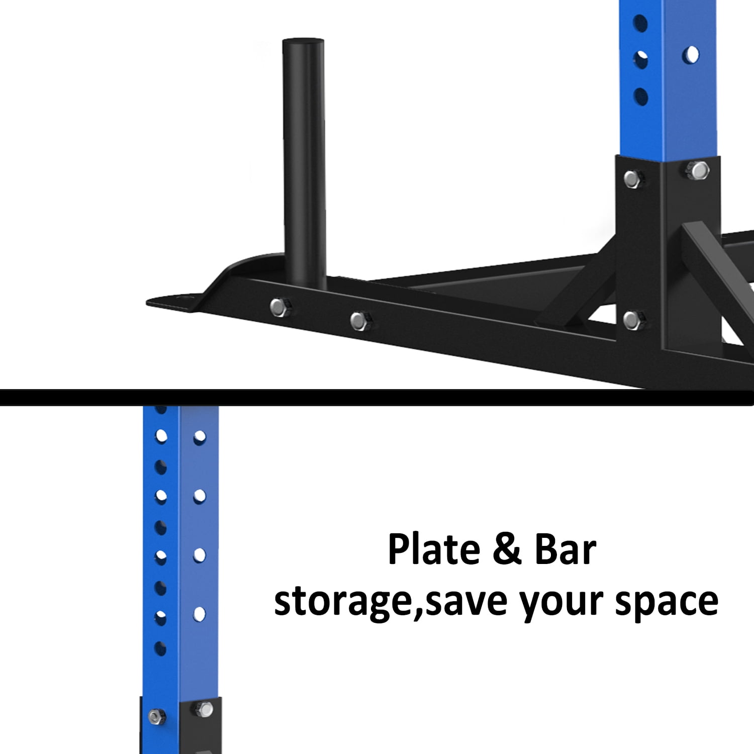 ZENOVA Multi-Functional Power Racks Tower, with Free 66LBS Adjustable Dumbbell Weight Sets, Adjustable Heavy Power Cage Squat Rack Deadlifts Squats Weightlifting, Blue