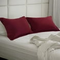thumbnail image 3 of REGALWOVEN 2 Packs Pillowcases Soft 1800 Microfiber Pillow Shams with No Zipper, Standard Burgundy, 3 of 8