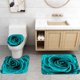 thumbnail image 5 of Juego de 4 cortinas de ducha con diseño de rosa verde azulado, flores de primavera en color turquesa, decoración para el baño de San Valentín, para niñas y mujeres, alfombrilla de baño, 5 of 7