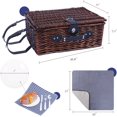thumbnail image 2 of Wicker Picnic Basket for 4 with Insulated Cooler & Waterproof Blanket - Handwoven Luxury Outdoor Set with Ceramic Plates, Perfect for Beach, Camping & Romantic Getaways, 2 of 16