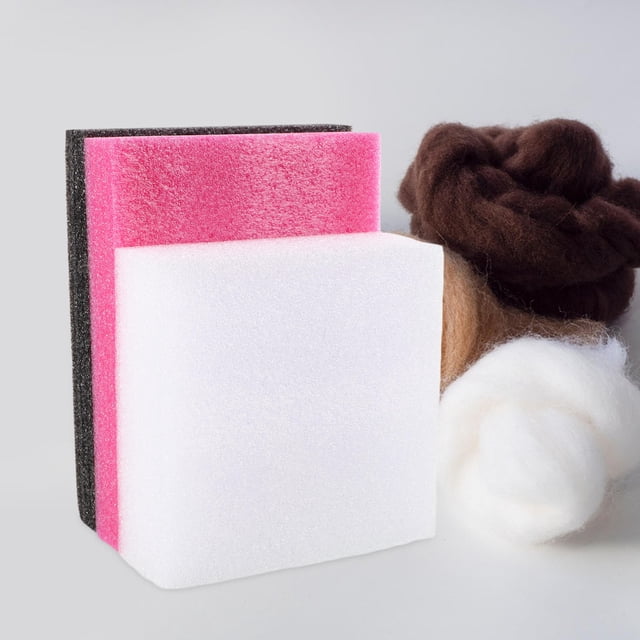 GARVALON 3Pcs Needle Felting Pad Felting Sponge Mat Assorted Color Rectangular for Nonslip Design and Table Protection