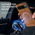 thumbnail image 4 of Case for Google Pixel 9 Pro XL, Compatible with Magsafe, Ultra Slim Drop Protective Shockproof Back Case Anti-Slip, PU Leather + Soft TPU, Support Magnetic Car Mount for Google Pixel 9 Pro XL - Brown, 4 of 9